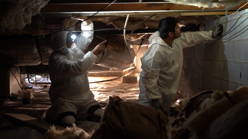 Our team delivering clean crawlspace work